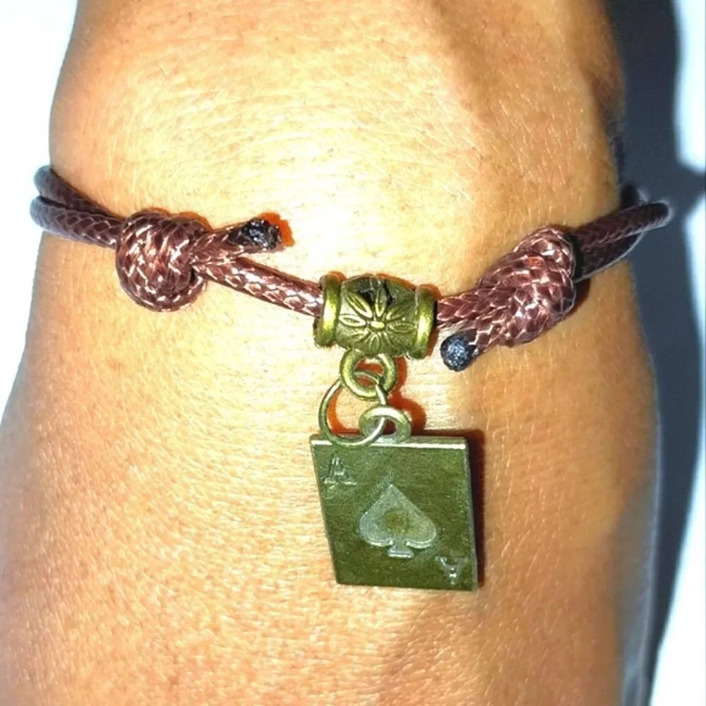 Hand crafted Unisex Brown Ace bracelet